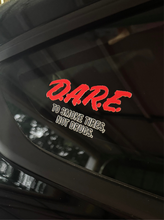 D.A.R.E. Parody Decal (Smoke Tires, Not Drugs)